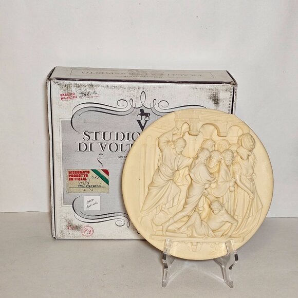 Alberto Santangela “Christ's Entry Into Jerusalem” Alabaster 3D Collector Plate - Picture 1 of 14